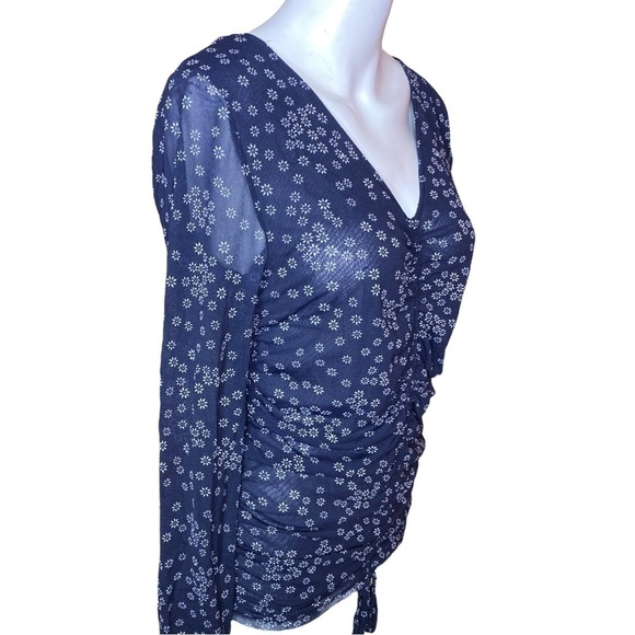 Vince Camuto Blouse Front Middle Ruched Ties Size Large - Picture 5 of 8